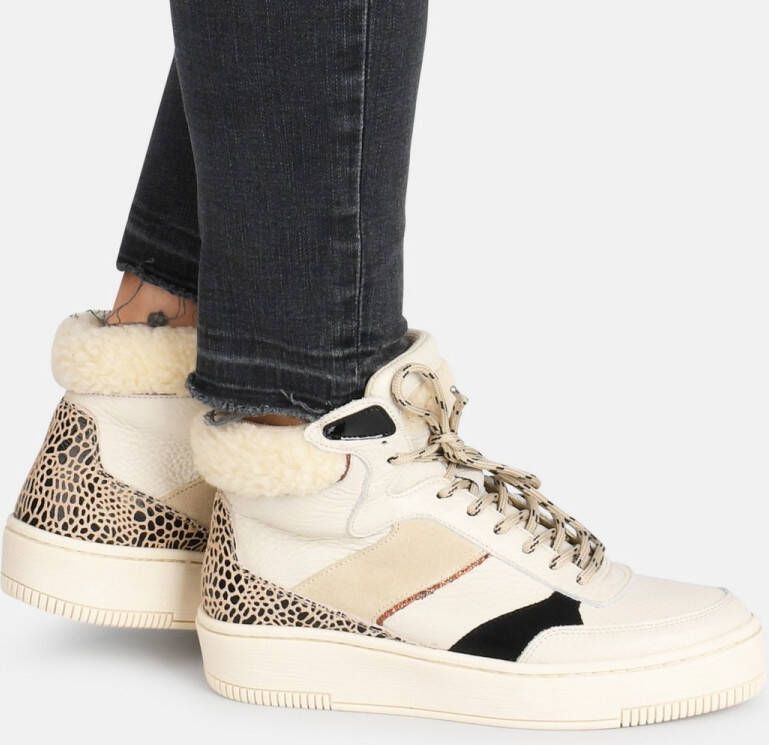 PS Poelman ESQUIMO Dames Hoge Sneakers Teddy Beige - Foto 2