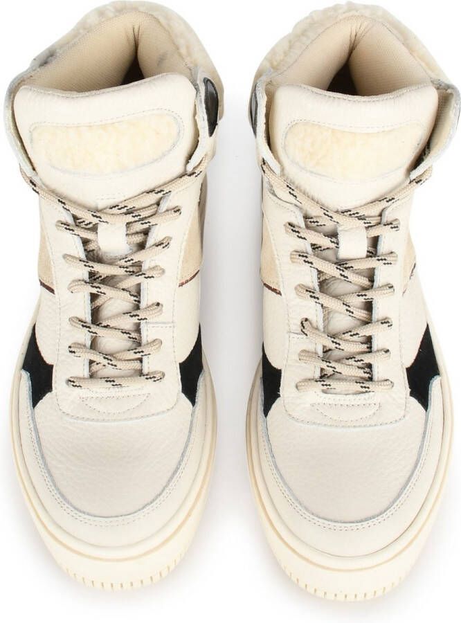 PS Poelman ESQUIMO Dames Hoge Sneakers Teddy Beige - Foto 5