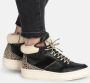 PS Poelman ESQUIMO Dames Hoge Sneakers Teddy Zwart Multi - Thumbnail 4