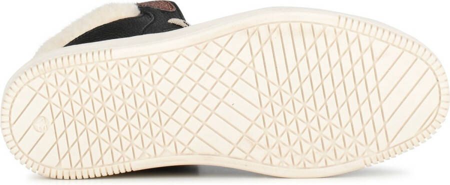 PS Poelman ESQUIMO Dames Hoge Sneakers Teddy Zwart Multi
