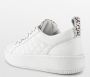 PS Poelman Esquimo Dames Quilted Leren Tennis Sneakers met Leopard Print 39 Wit - Thumbnail 2