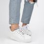 PS Poelman Esquimo Dames Quilted Leren Tennis Sneakers met Leopard Print 39 Wit - Thumbnail 3