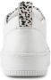 PS Poelman Esquimo Dames Quilted Leren Tennis Sneakers met Leopard Print 39 Wit - Thumbnail 6