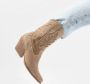 PS Poelman LOLA Dames Western Enkel Laarzen Beige bruin - Thumbnail 4