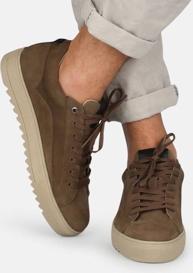 PS Poelman MIKE Heren Sneakers Donker Taupe