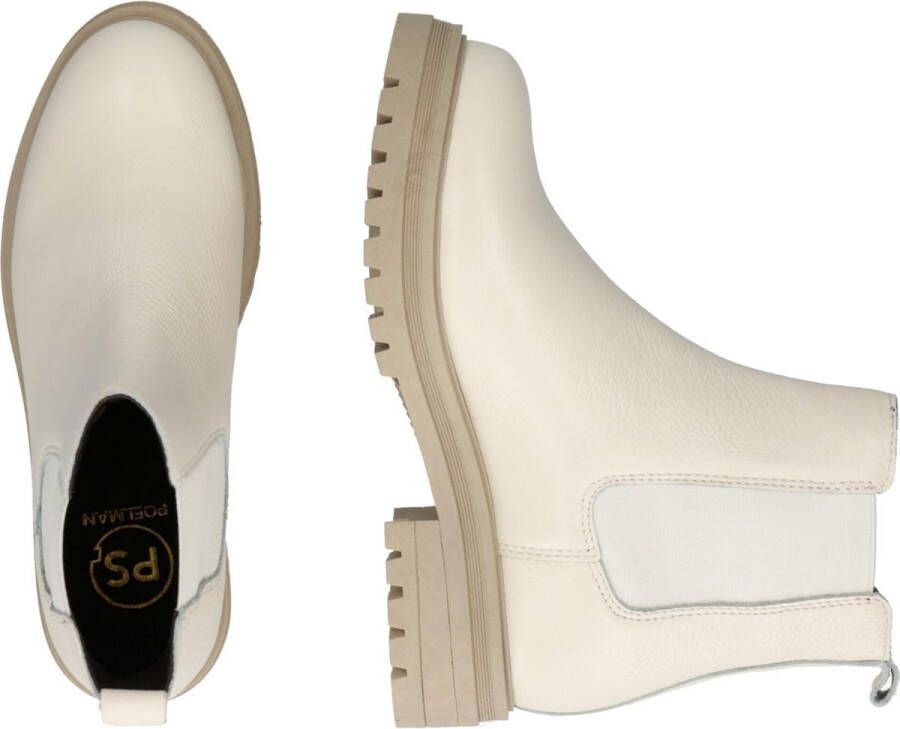 PS Poelman Mink Dames Chelsea laarzen Crème Wit