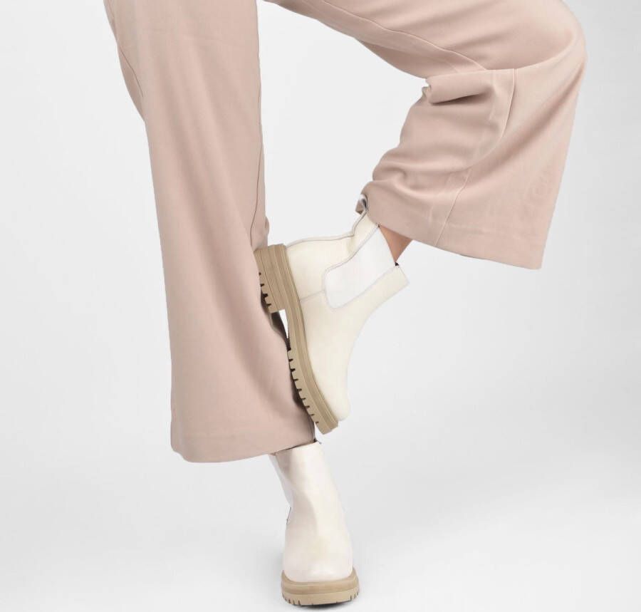 PS Poelman Mink Dames Chelsea laarzen Crème Wit