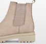 PS Poelman Mink Dames Nubuck Leren Chelsea Korte EnkelLaarzen met Beige Zool en Elastiek Beige Bruin Taupe - Thumbnail 10