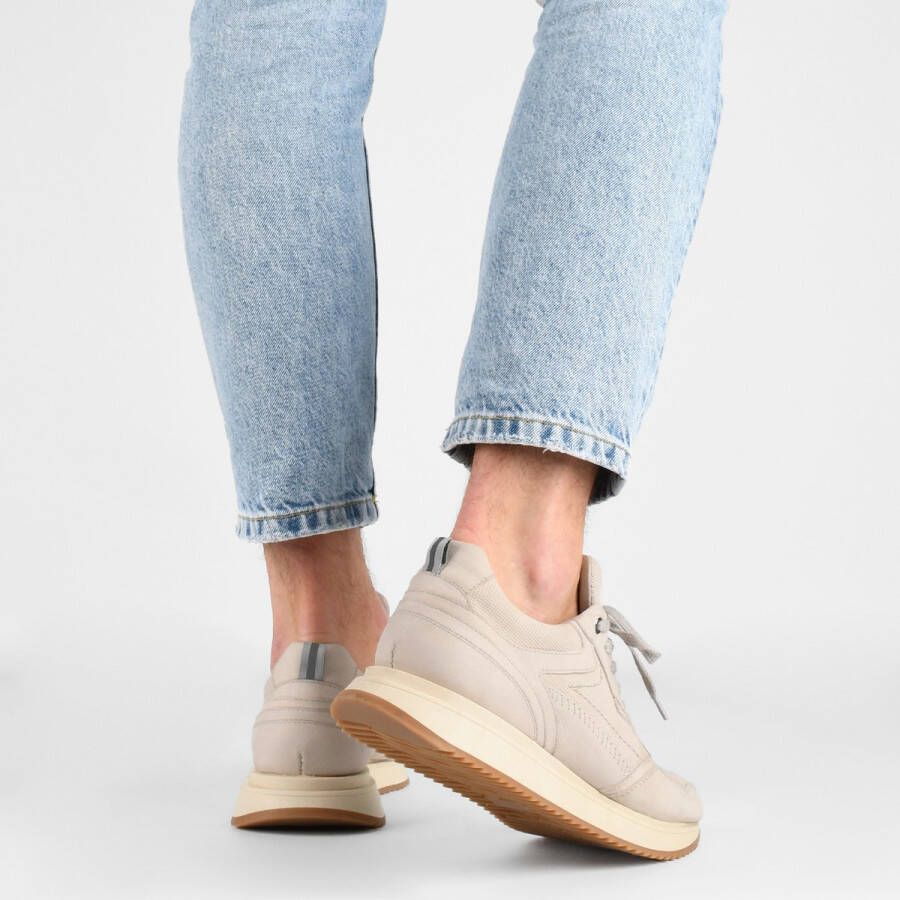 PS Poelman Nash nubuck sneakers beige Schoenen.nl