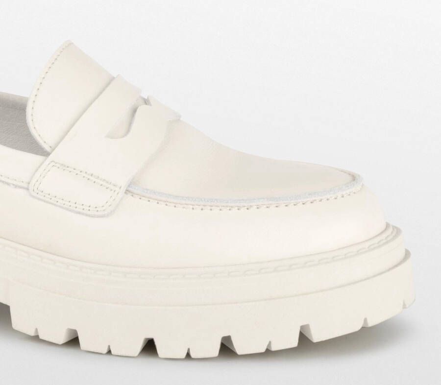 PS Poelman ROCKLAND Dames Leren Chunky Loafers Mocassins Instappers Wit Crème - Foto 4