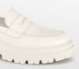 PS Poelman ROCKLAND Dames Leren Chunky Loafers Mocassins Instappers Wit Crème - Thumbnail 4