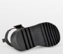 PS Poelman SATURNOS Dames Leren Chunky Plateau Sandalen met Gouden Details Zwart - Thumbnail 2