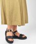 PS Poelman SATURNOS Dames Leren Chunky Plateau Sandalen met Gouden Details Zwart - Thumbnail 7