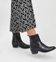 PS Poelman Leren Chelsea Enkellaarzen met Western Snake Print Details Tartor Zwart Dames - Thumbnail 7