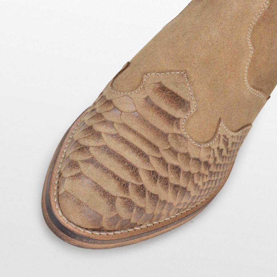 PS Poelman TARTOR Dames Western Enkel Laarzen Beige