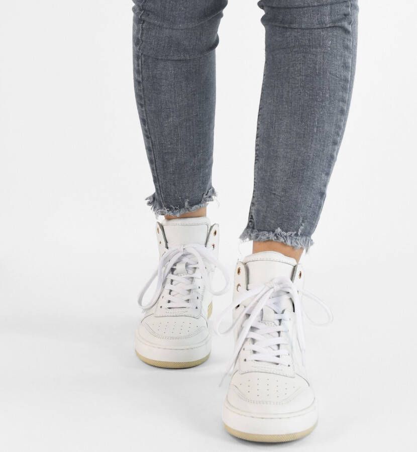 PS Poelman Teak hoge leren sneakers wit - Foto 3