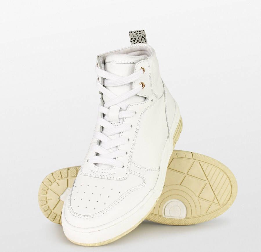 PS Poelman Teak hoge leren sneakers wit - Foto 7