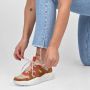 PS Poelman Year Dames Leren Chunky Runner Sneaker van Mesh en Suéde Bruin Beige Rood - Thumbnail 11