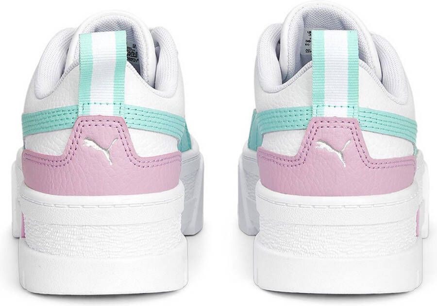 PUMA SELECT Mayze Leather Junior Trainers Puma White Mint Lilac Kinderen