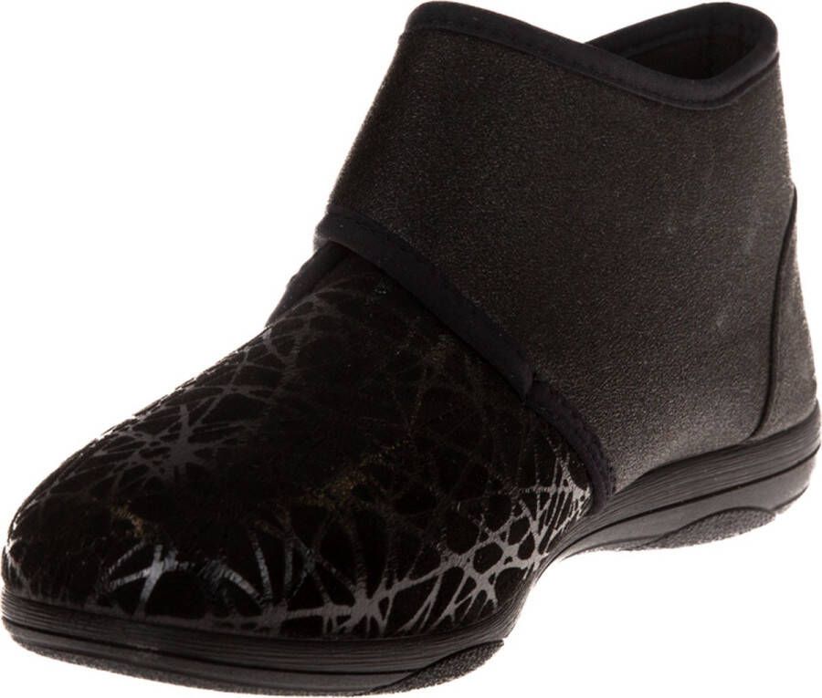 Q Fit Geneve 1 Black design stretch Dames Verbandpantoffels Zwart