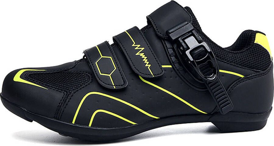 RAMBUX Fietsschoenen MTB Schoenen Heren & Dames Zwart Geel Platte Zool Wielrenschoenen Klikschoenen Mountainbike Racefiets