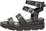 Red-Rag Red Rag Sandalen Dames Damesschoenen Leer Blokhak hoogte 5 cm 79384 Zwart - Thumbnail 14