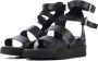 Red-Rag Red Rag Sandalen Dames Damesschoenen Leer Blokhak hoogte 5 cm 79384 Zwart - Thumbnail 11