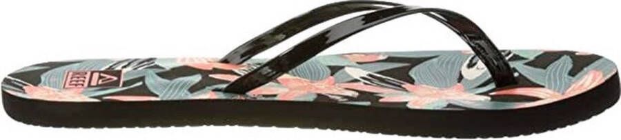 Reef Dames Bliss-Full Slippers Black Hibiscus