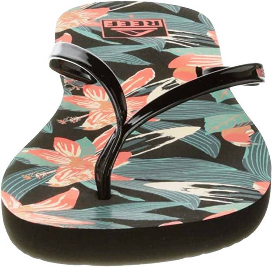 Reef Dames Bliss-Full Slippers Black Hibiscus