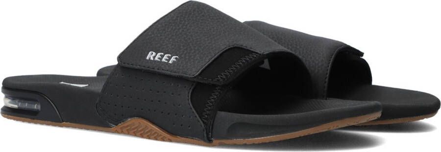 Reef Fanning Slide Heren Slippers Zwart Zilver