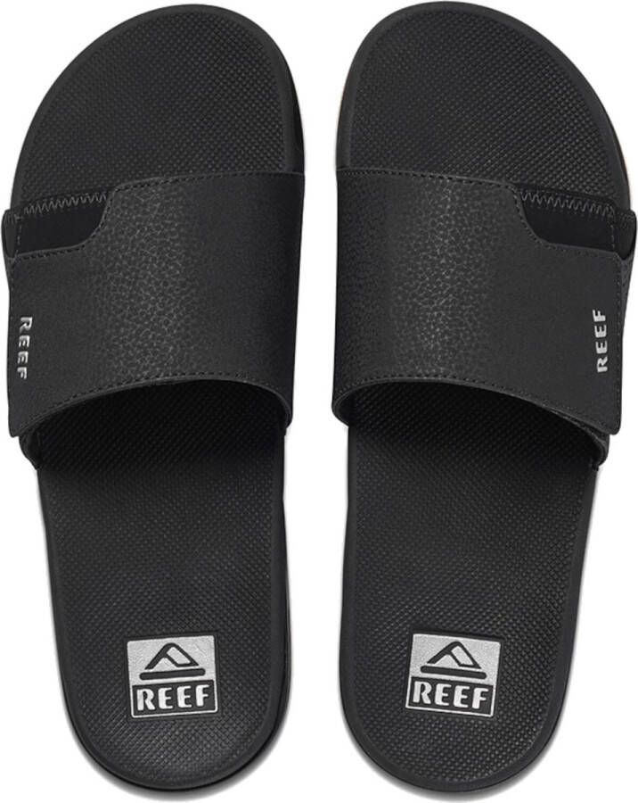 Reef Fanning Slideblack Silver Heren Slippers Zwart Zilver