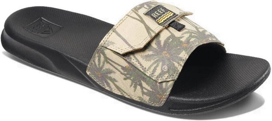 Reef Heren Stash Slide Slippers Tan Palm