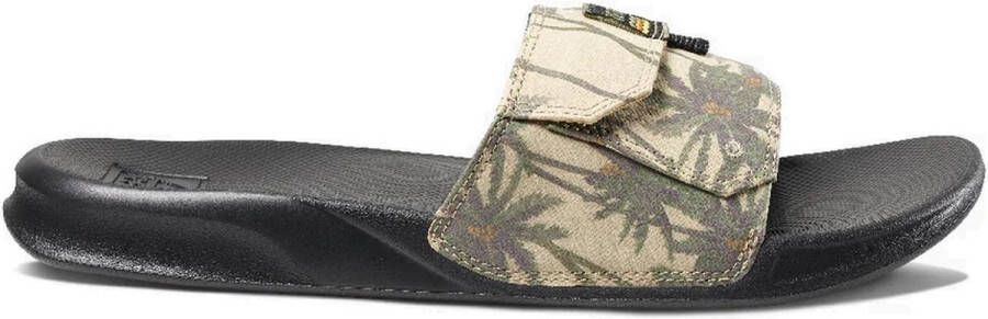 Reef Heren Stash Slide Slippers Tan Palm