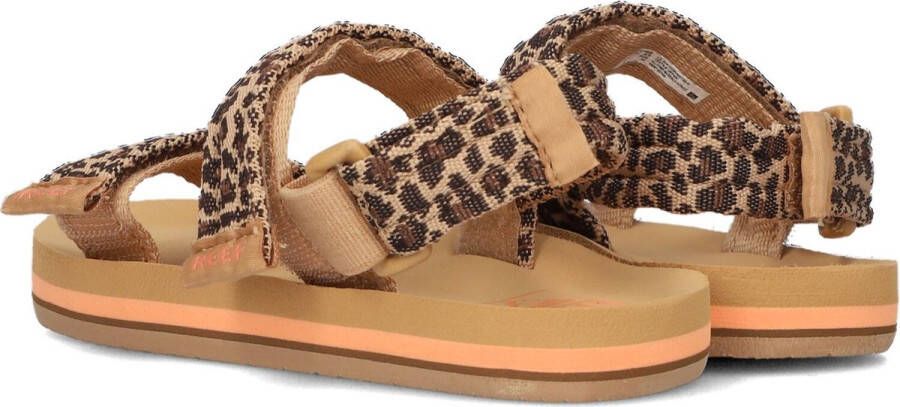 Reef Kids Ahi Convertible Leopard Meisjes Slippers Bruin Panterprint
