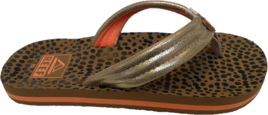 Reef Kids Ahi Wild Meisjes Slippers Bruin Panterprint