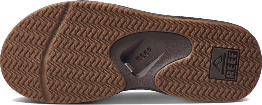 Reef Leather Fanningdark Brown Heren Slippers Donkerbruin