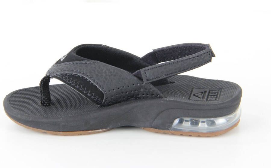 Reef Little Fanning Jongens Slippers Black Silver