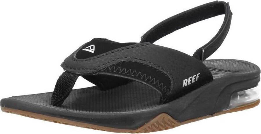 Reef Little Fanning Jongens Slippers Black Silver