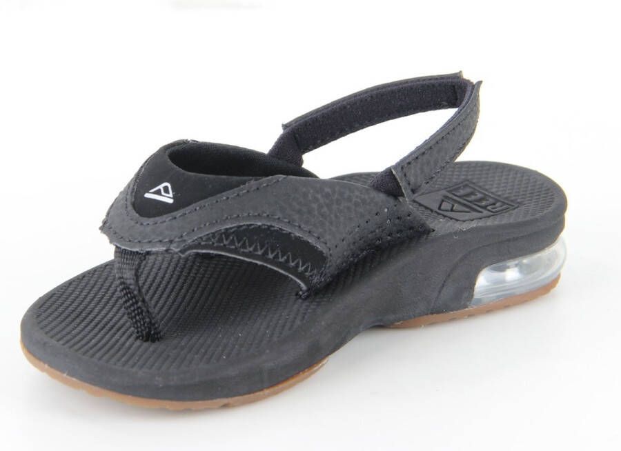 Reef Little Fanning Jongens Slippers Black Silver
