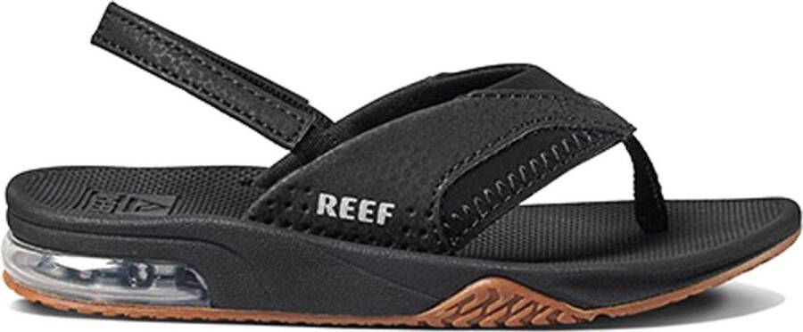 Reef Little Fanning Jongens Slippers Black Silver