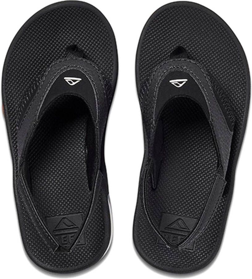 Reef Little Fanning Jongens Slippers Black Silver