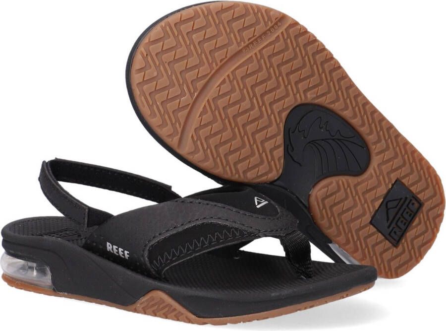 Reef Little Fanning Jongens Slippers Black Silver