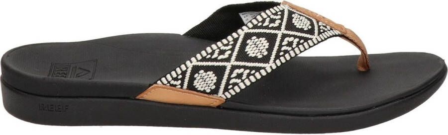 Reef Ortho Woven Dames Slippers Zwart Wit