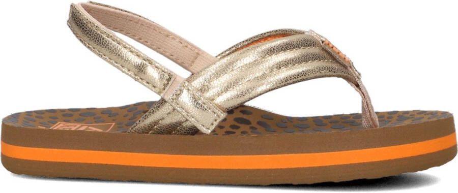 Reef Kids Ahi Wild teenslippers met hielbandje bruin goud Meisjes EVA 28 - Foto 6