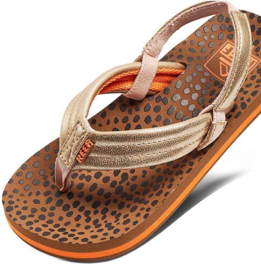 Reef Kids Ahi Wild teenslippers met hielbandje bruin goud Meisjes EVA 28 - Foto 14