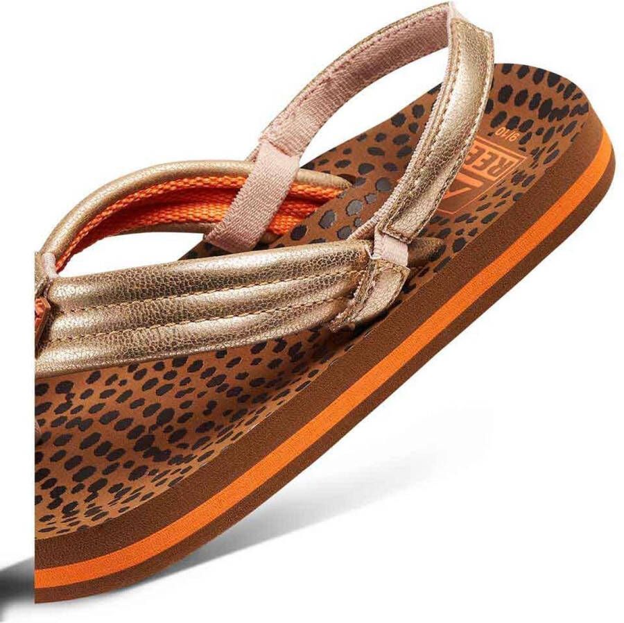 Reef Kids Ahi Wild teenslippers met hielbandje bruin goud Meisjes EVA 28 - Foto 15