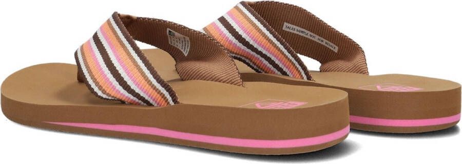 Reef Spring Woven Smoothie Stripe Dames Slippers Cogna Roze