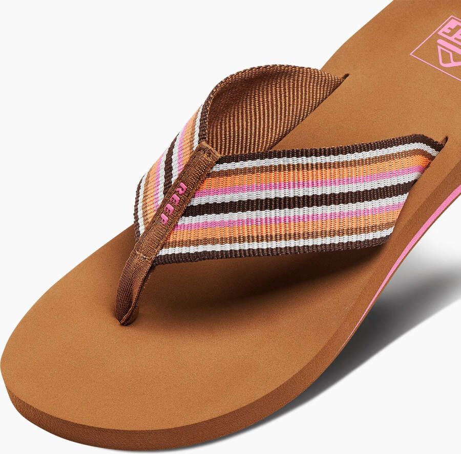 Reef Spring Woven Smoothie Stripe Dames Slippers Cogna Roze