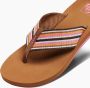 Reef Spring Woven Smoothie Stripe Dames Slippers Cogna Roze - Thumbnail 7