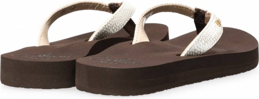 Reef Star Cushion Sassybrown White Dames Slippers Bruin Wit